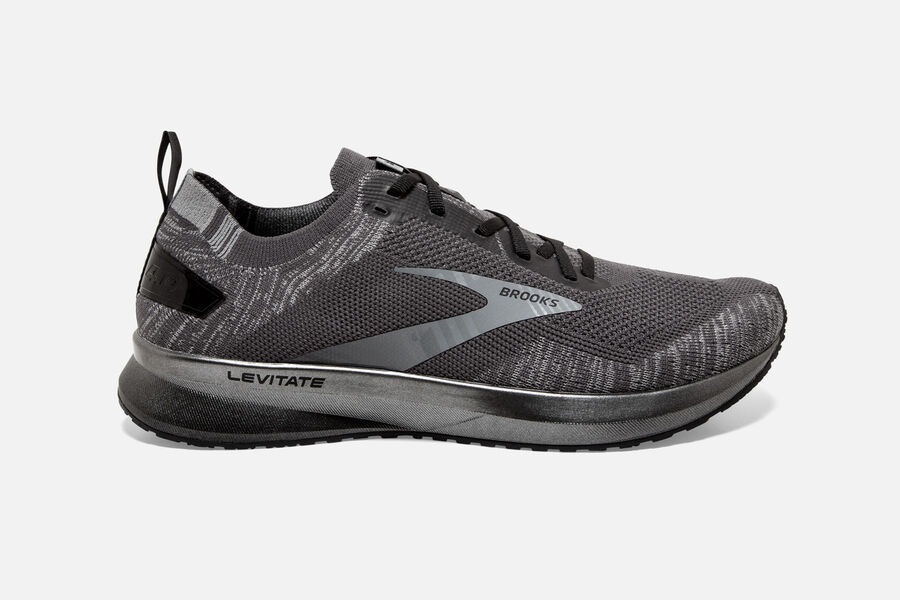 Brooks Levitate 4 Road Running Shoes Mens - Black/Grey - AZYHS-7468